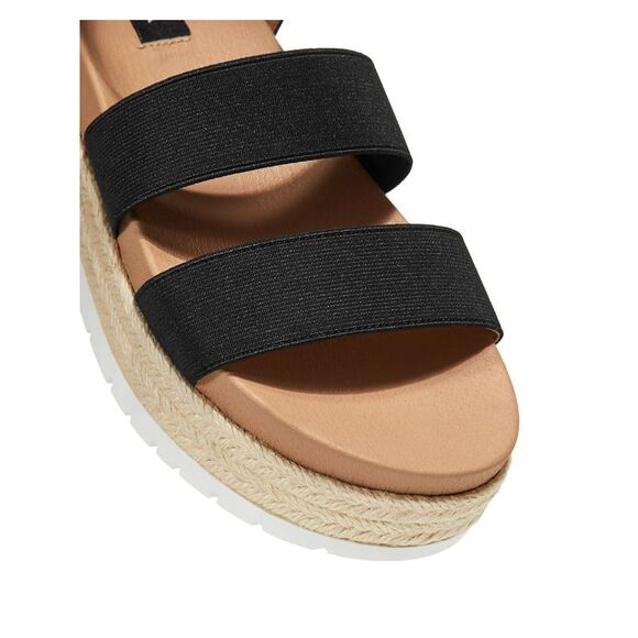 AQUA Womens Black Jute Tali Round Toe Platform Slip On Espadrille Shoes 6 M - Picture 3 of 4